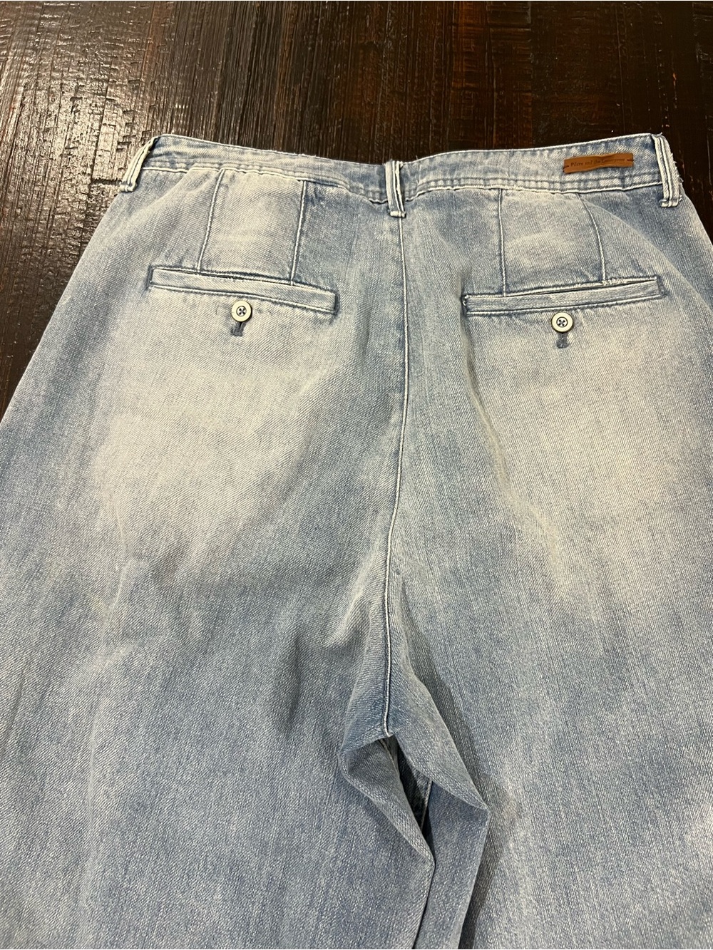 Pilcro And The Letterpress Wide Leg Crop Bleach Hem Jeans Size 31 - Picture 16 of 16